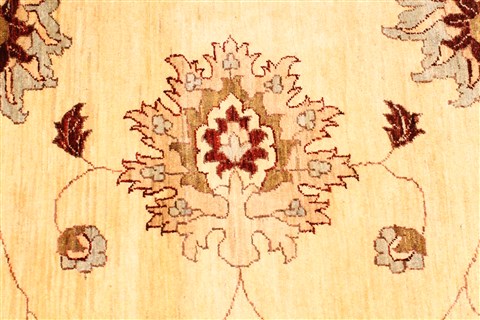 Pishavar Beige Hand Knotted 128 X 159  Area Rug 250-30570 Image 2