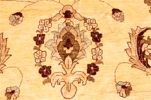 Pishavar Beige Hand Knotted 128 X 159  Area Rug 250-30570 Image 3