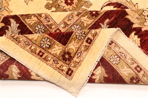 Pishavar Beige Hand Knotted 128 X 159  Area Rug 250-30570 Image 7