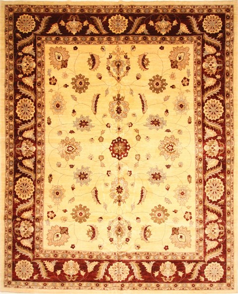 Pishavar Beige Hand Knotted 128 X 159  Area Rug 250-30570 Image 0
