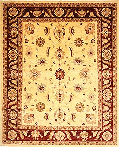 Pakistani Pishavar Beige Rectangle 12x18 ft Wool Carpet 30570