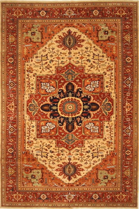 Serapi Beige Hand Knotted 119 X 178 Area Rug 250-30571 Image 0