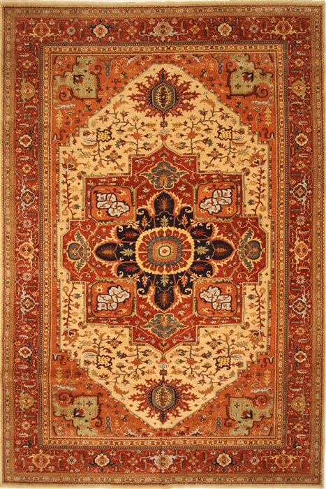 Hand Knotted Wool Area Rug Serapi Tribal Area Rug 5' 9 x 8' 11