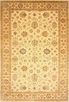 Indian Ziegler Beige Rectangle 12x18 ft Wool Carpet 30573