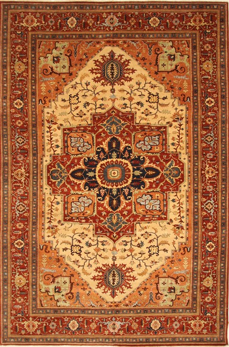 Serapi Beige Hand Knotted 119 X 178  Area Rug 250-30579 Image 0
