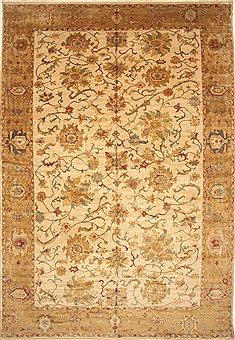 Chobi Beige Hand Knotted 13'1" X 18'9"  Area Rug 250-30581