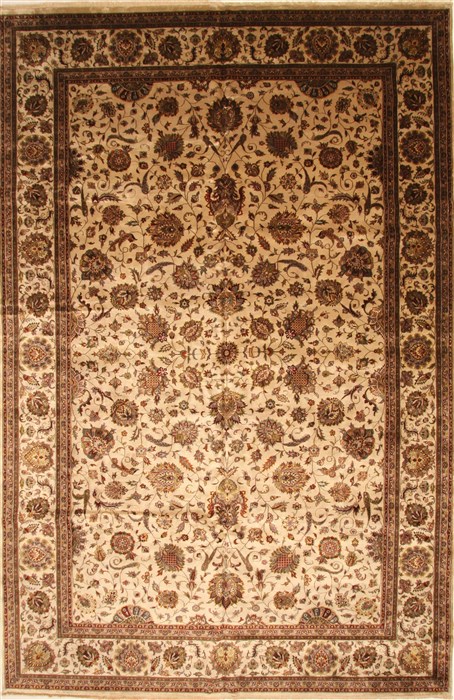 Kashan Beige Hand Knotted 1111 X 182 Area Rug 250-30586 Image 0