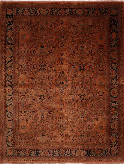 Kashan Purple Hand Knotted 92 X 120 Area Rug 301-30595 Image 0