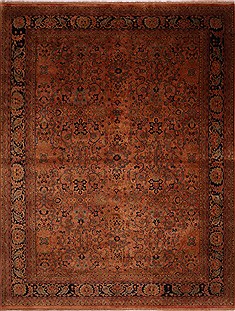 Indian Kashan Purple Rectangle 9x12 ft Wool Carpet 30595