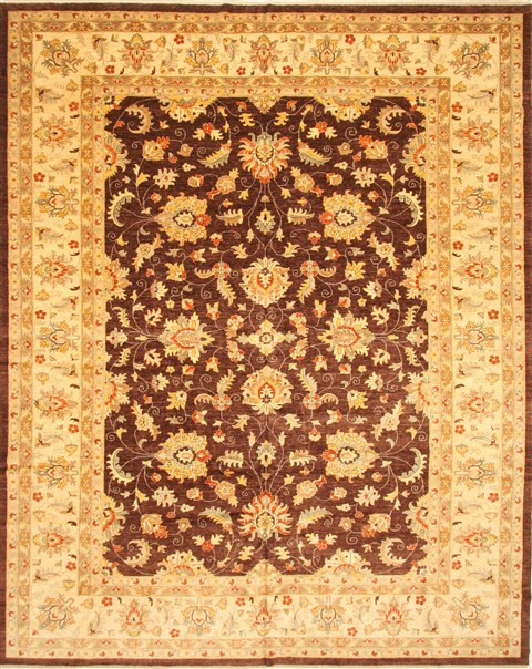 Pishavar Brown Hand Knotted 1111 X 1410 Area Rug 250-30601 Image 0