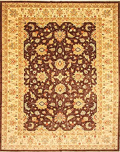 Pakistani Pishavar Brown Rectangle 12x15 ft Wool Carpet 30601