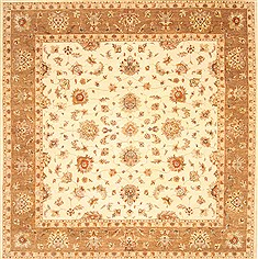 Indian Ziegler Beige Square 9 ft and Larger Wool Carpet 30604