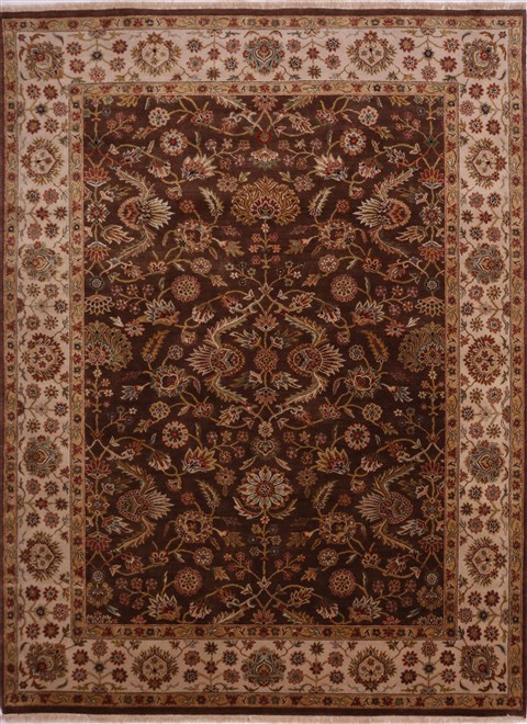 Jaipur Brown Hand Knotted 88 X 119 Area Rug 301-30607 Image 0