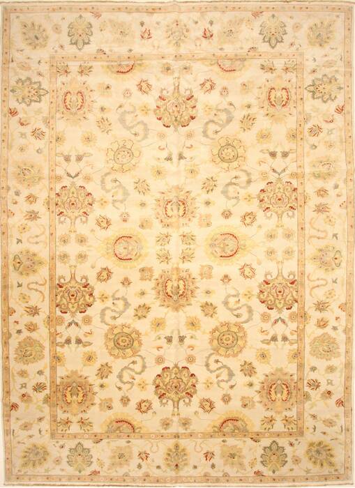 Egyptian Chobi Beige Rectangle 12x18 ft Wool Carpet 30613 | SKU 30613