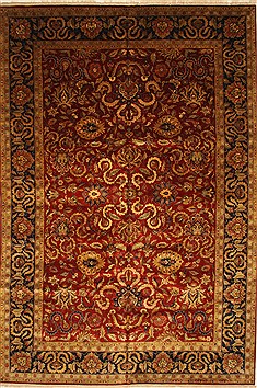 Indian Kashan Beige Rectangle 12x18 ft Wool Carpet 30618