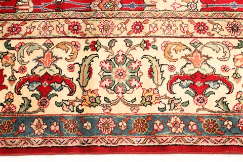 Tabriz Beige Hand Knotted 910 X 161 Area Rug 250-30619 Image 1