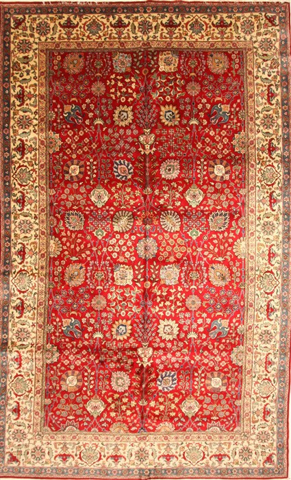 Tabriz Beige Hand Knotted 910 X 161 Area Rug 250-30619 Image 0
