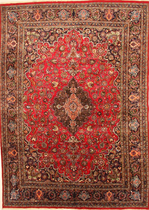Mashad Red Hand Knotted 110 X 153 Area Rug 250-30630 Image 0