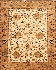 Egyptian Chobi Beige Rectangle 10x12 ft Wool Carpet 30631