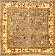 Indian Ziegler Beige Square 9 ft and Larger Wool Carpet 30634