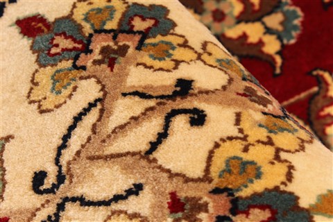 Tabriz Beige Hand Knotted 121 X 151 Area Rug 250-30636 Image 11