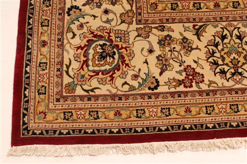 Tabriz Beige Hand Knotted 121 X 151 Area Rug 250-30636 Image 13