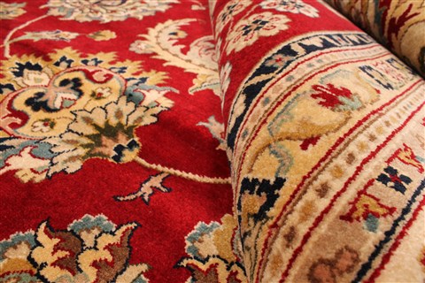 Tabriz Beige Hand Knotted 121 X 151 Area Rug 250-30636 Image 7