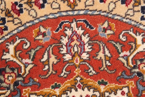 Tabriz Brown Round Hand Knotted 18 X 18 Area Rug 400-30642 Image 2
