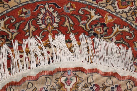 Tabriz Brown Round Hand Knotted 18 X 18 Area Rug 400-30642 Image 3