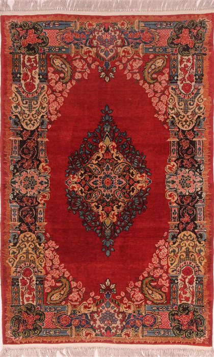 Sarouk Red Hand Knotted 44 X 64 Area Rug 400-30643 Image 0