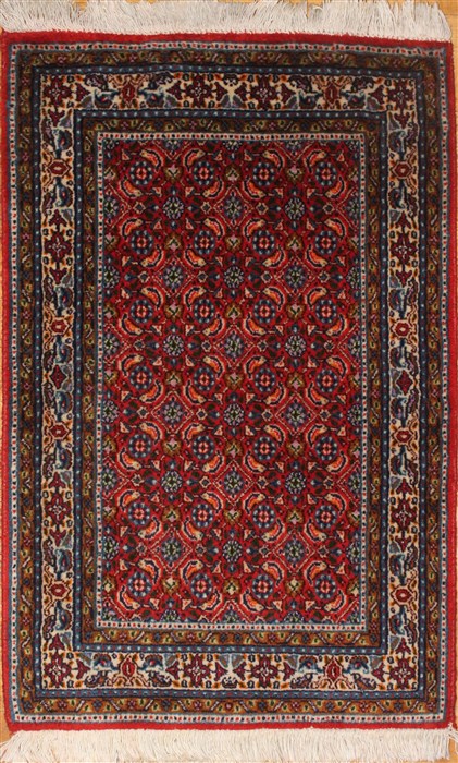 Mashad Red Hand Knotted 111 X 211 Area Rug 400-30644 Image 0