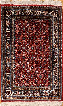 Persian Mashad Red Rectangle 2x3 ft Wool Carpet 30644