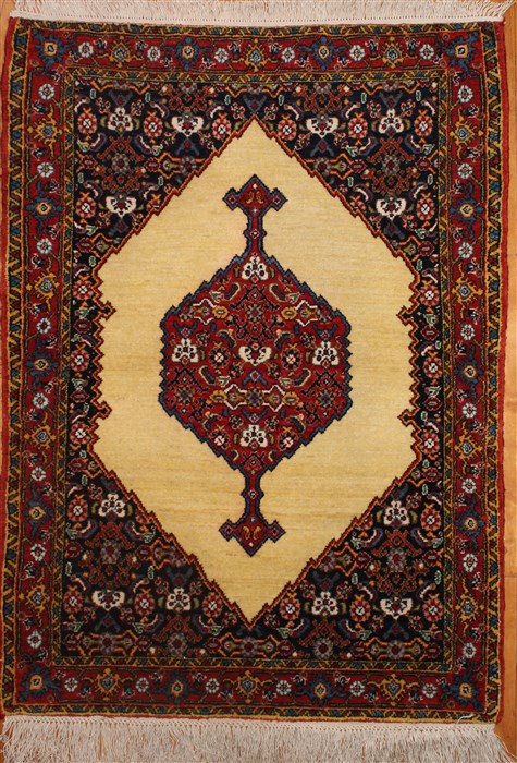 Kurdi Yellow Hand Knotted 24 X 34 Area Rug 400-30646 Image 0