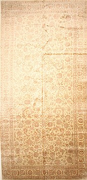 Persian Tabriz Beige Rectangle 13x20 ft and Larger Wool Carpet 30649
