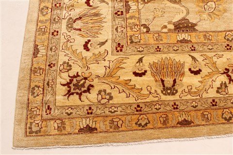 Pishavar Beige Hand Knotted 153 X 2010 Area Rug 250-30659 Image 6