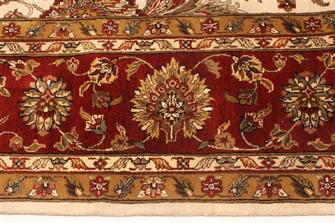 Kashan Beige Square Hand Knotted 1111 X 122 Area Rug 250-30661 Image 1