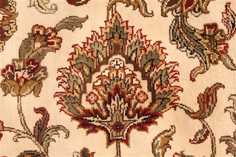 Kashan Beige Square Hand Knotted 1111 X 122 Area Rug 250-30661 Image 2