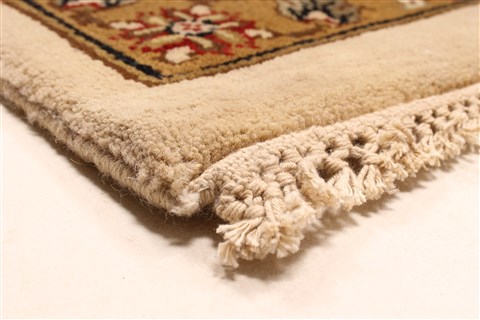Kashan Beige Square Hand Knotted 1111 X 122 Area Rug 250-30661 Image 3
