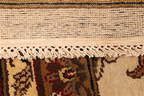 Kashan Beige Square Hand Knotted 1111 X 122 Area Rug 250-30661 Image 4