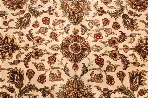 Kashan Beige Square Hand Knotted 1111 X 122 Area Rug 250-30661 Image 8