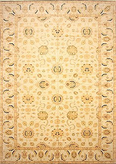 Egyptian Chobi Beige Rectangle 13x20 ft and Larger Wool Carpet 30664