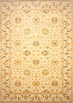 Chobi Beige Hand Knotted 14'1" X 20'2"  Area Rug 250-30664