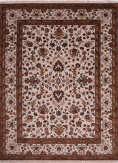 Jaipur White Hand Knotted 9'2" X 12'1"  Area Rug 301-30676