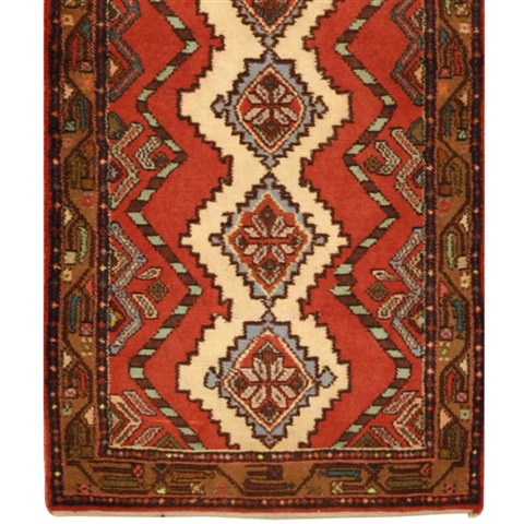 Hamedan Red Runner Hand Knotted 27 X 95 Area Rug 276-30685 Image 2