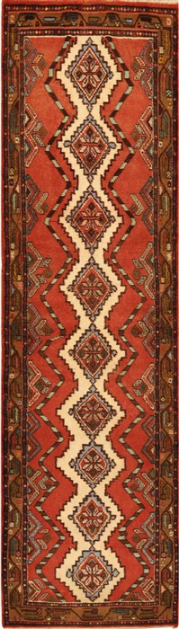 Hamedan Red Runner Hand Knotted 27 X 95 Area Rug 276-30685 Image 0