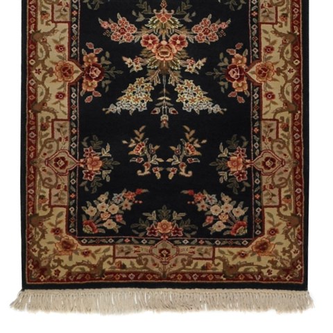 Kashan Black Runner Hand Knotted 23 X 100  Area Rug 276-30687 Image 1