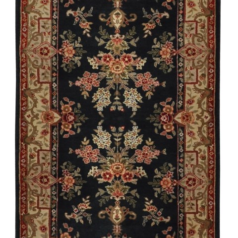 Kashan Black Runner Hand Knotted 23 X 100  Area Rug 276-30687 Image 2