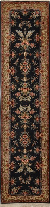 Kashan Black Runner Hand Knotted 23 X 100  Area Rug 276-30687 Image 0
