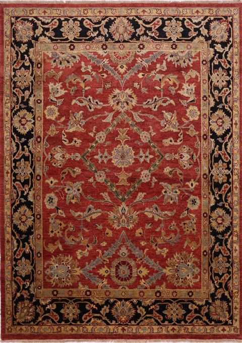 Jaipur Red Hand Knotted 86 X 116 Area Rug 301-30689 Image 0