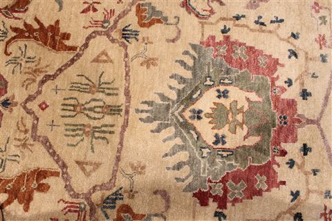 Oushak Yellow Hand Knotted 86 X 116 Area Rug 301-30696 Image 3